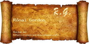 Rónai Gordon névjegykártya